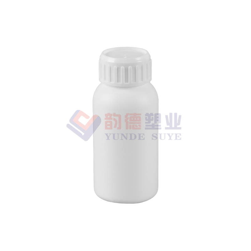 Czysta biała plastikowa fluorowana okrągła butelka 100 ml-02