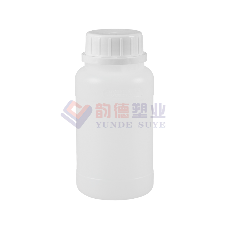 Butelka okrągła, zagęszczona, fluorowana, odporna na wycieki, HDPE, 250 ml-01